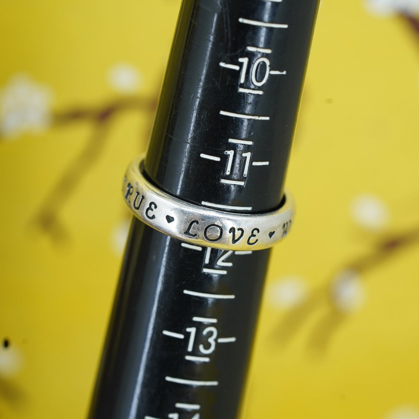 Size 11.5, vintage Sterling silver ring, 925 quote band with “true love waits