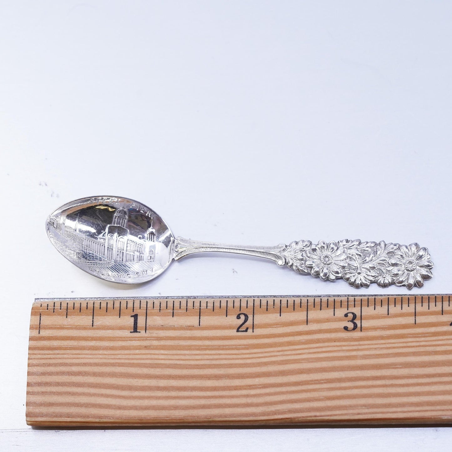 VTG southwestern Sterling 925 silver spoon embossed Atlantic City Steel Pier