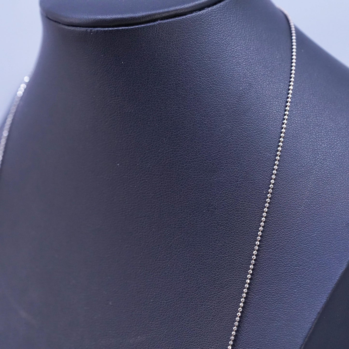 30", 1mm, vintage Italian Sterling silver handmade necklace, 925 bead chain