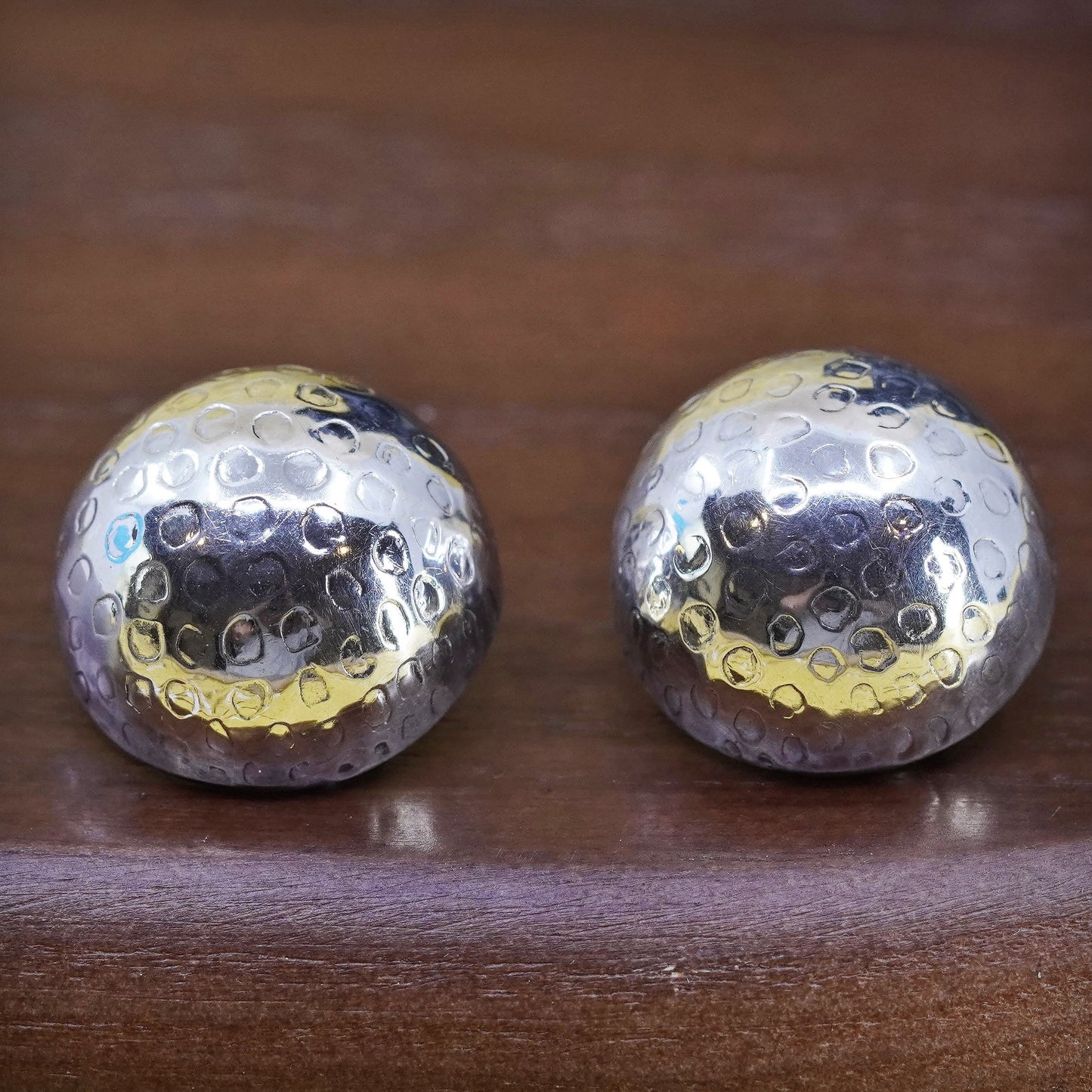 Vintage Mexico Sterling silver handmade earrings, 925 textured clip on