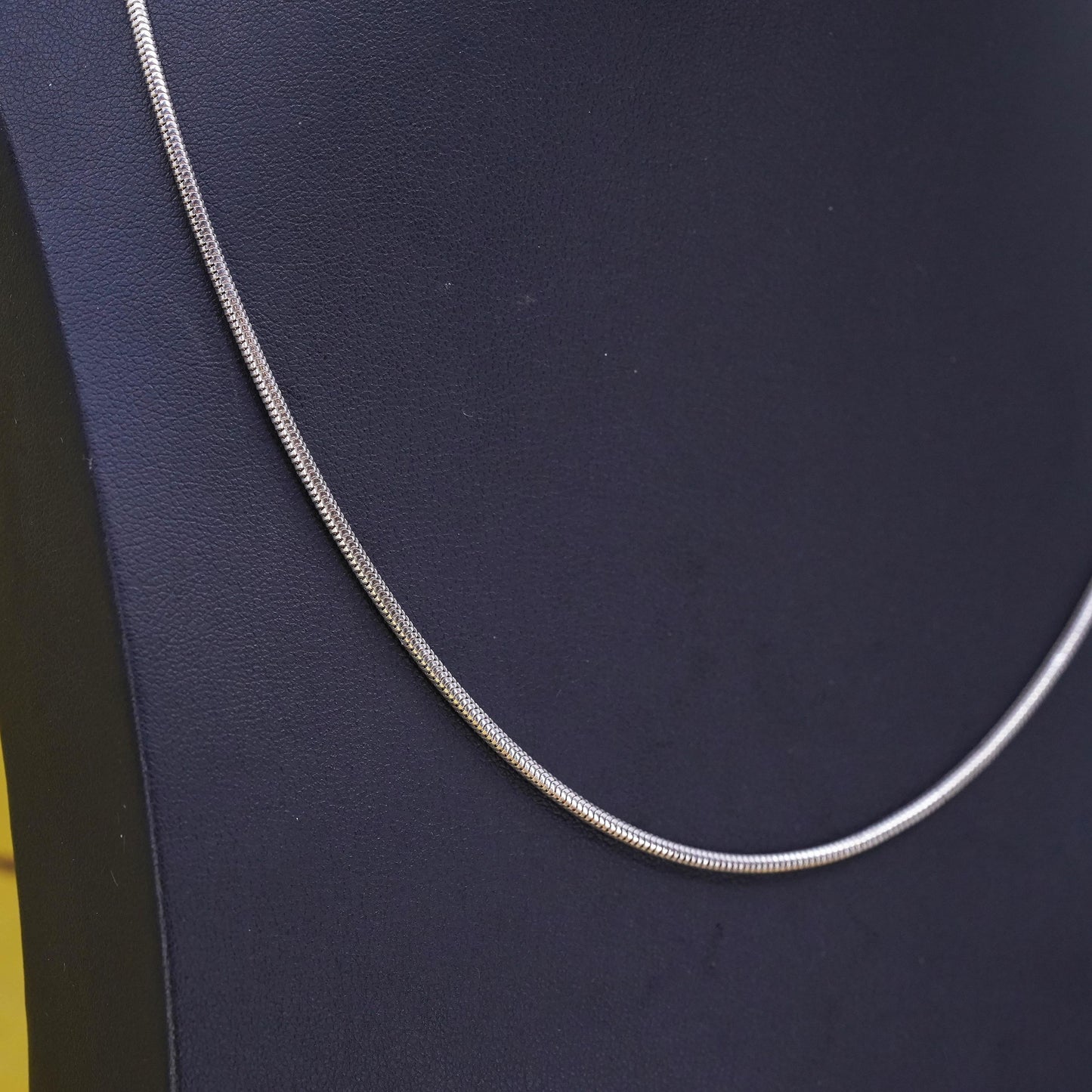 18”, 2mm, vintage sterling silver snake chain, Italy 925 silver necklace