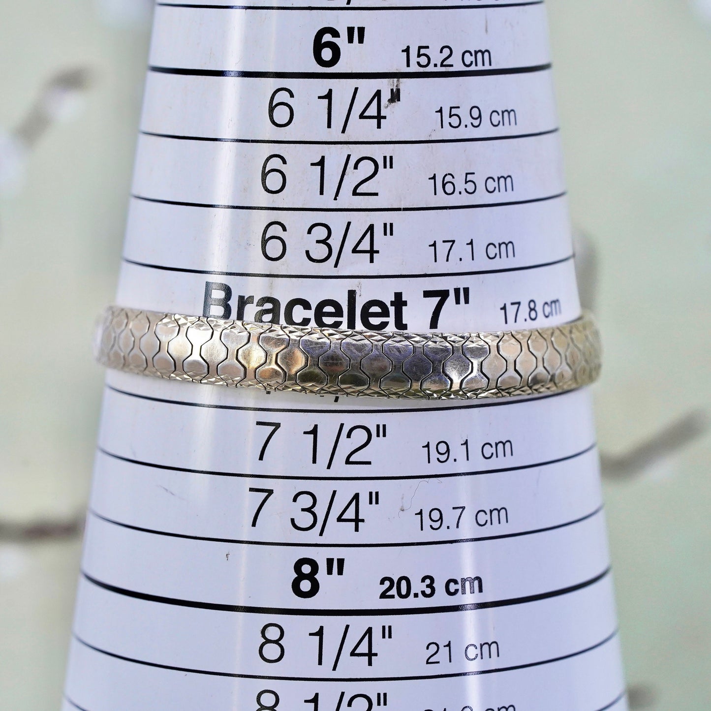 7.25", VTG vermeil gold over Sterling silver omega bracelet, Italy 925 chain