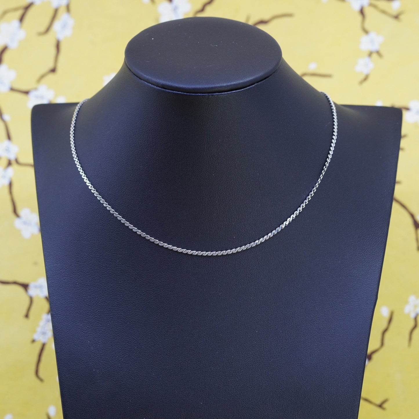 16”, 2mm, vintage Sterling silver necklace, Italy 925 s link chain