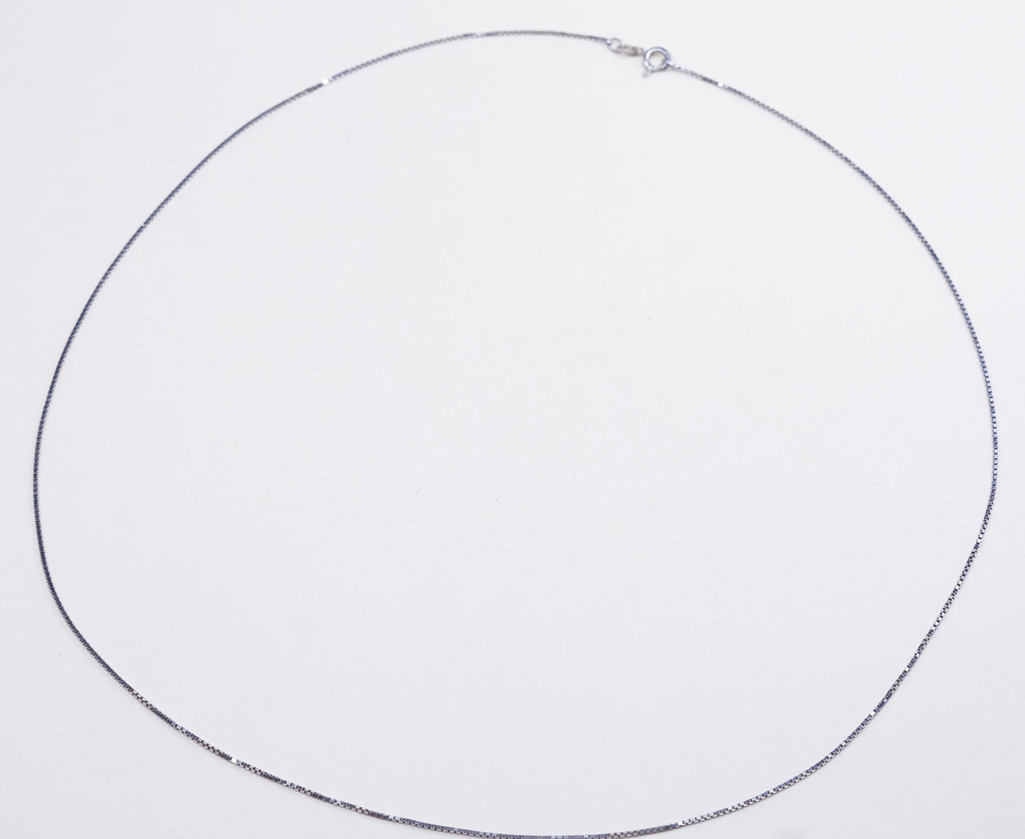 24”, 1mm, Vintage diagonal Italian sterling silver box chain, Italy chain