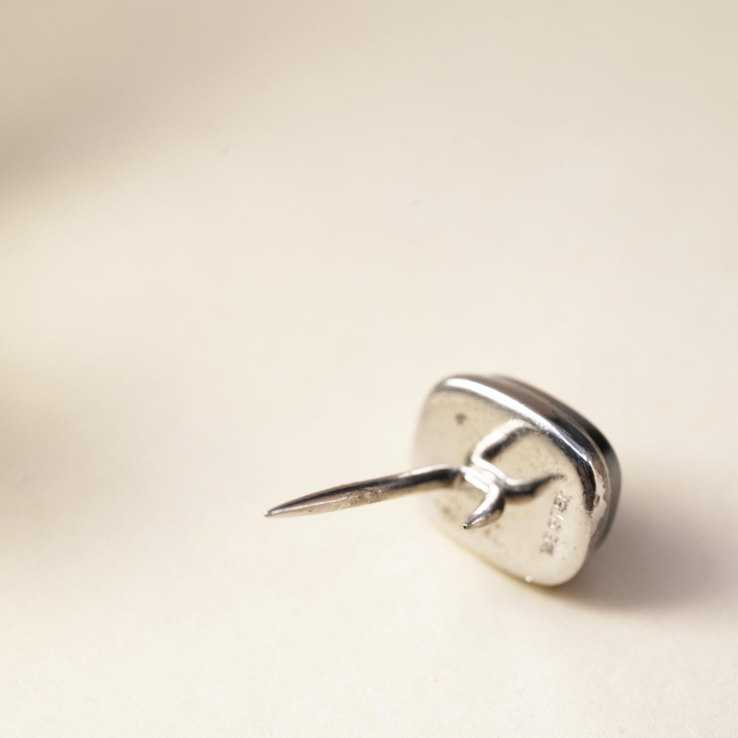 Vintage sterling 925 silver pin embossed Roman warrior, without the back