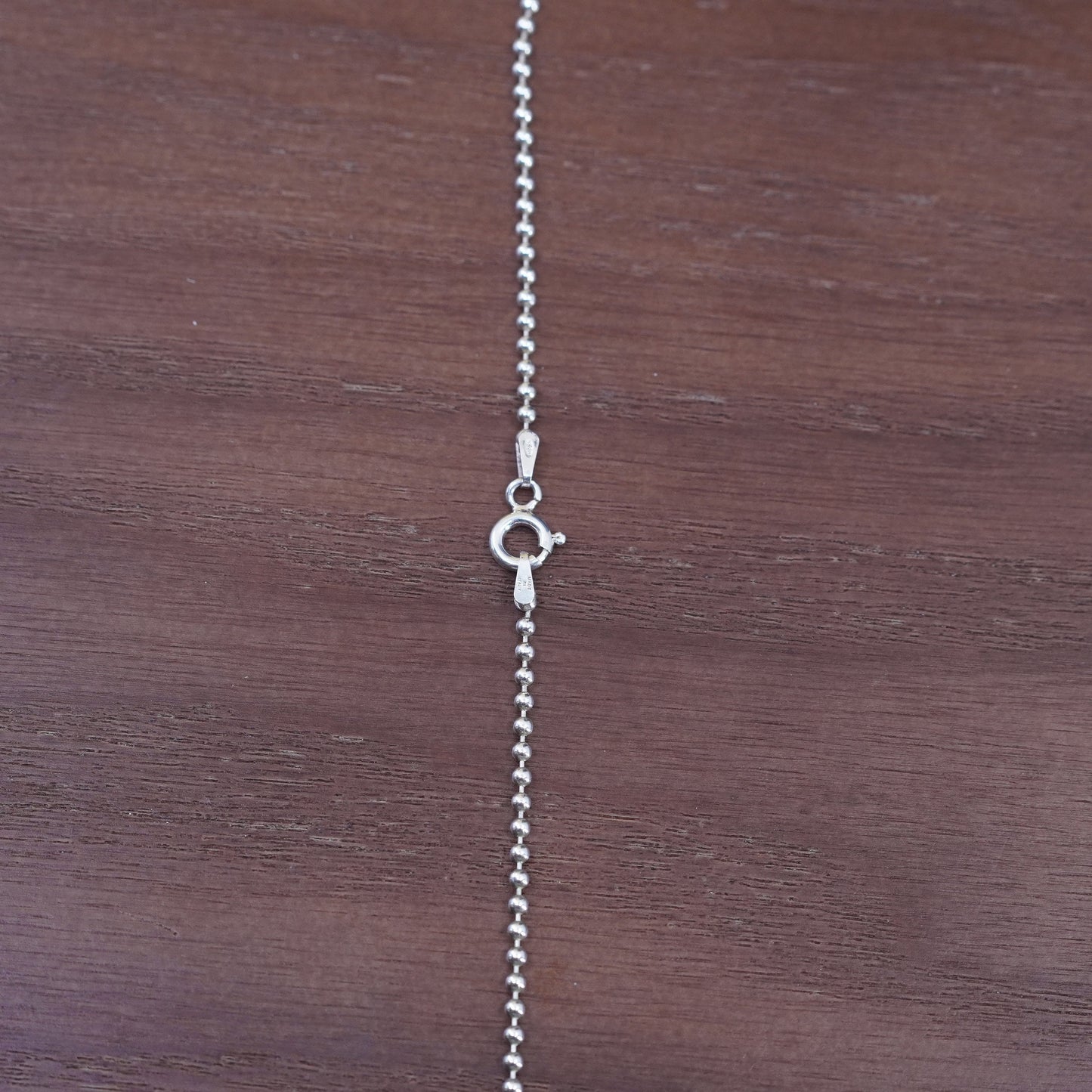 24”, 1mm, vintage Sterling silver beads necklace, 925 chain