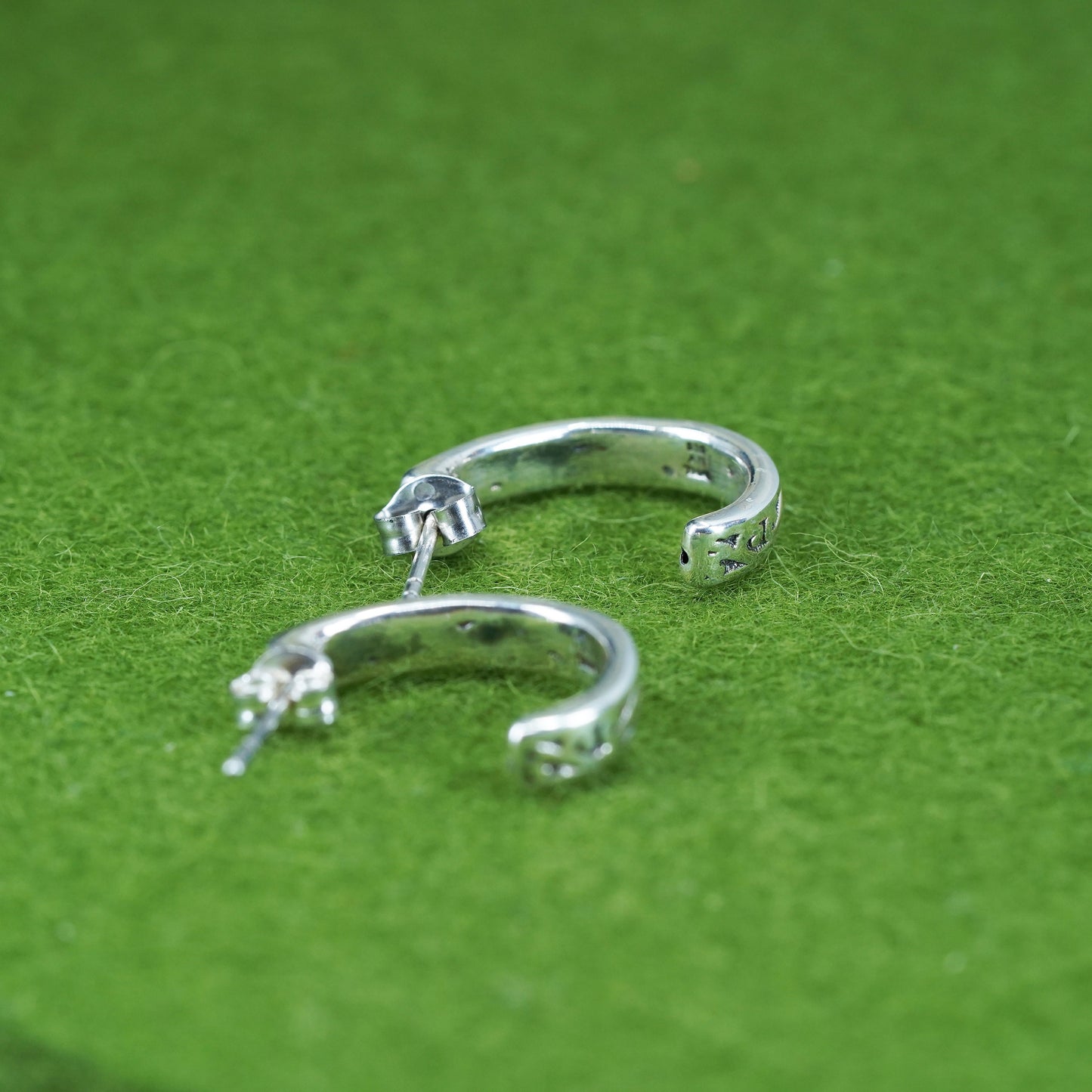 0.75", sterling silver wide hoops, lightweight 925 silver huggie earrings