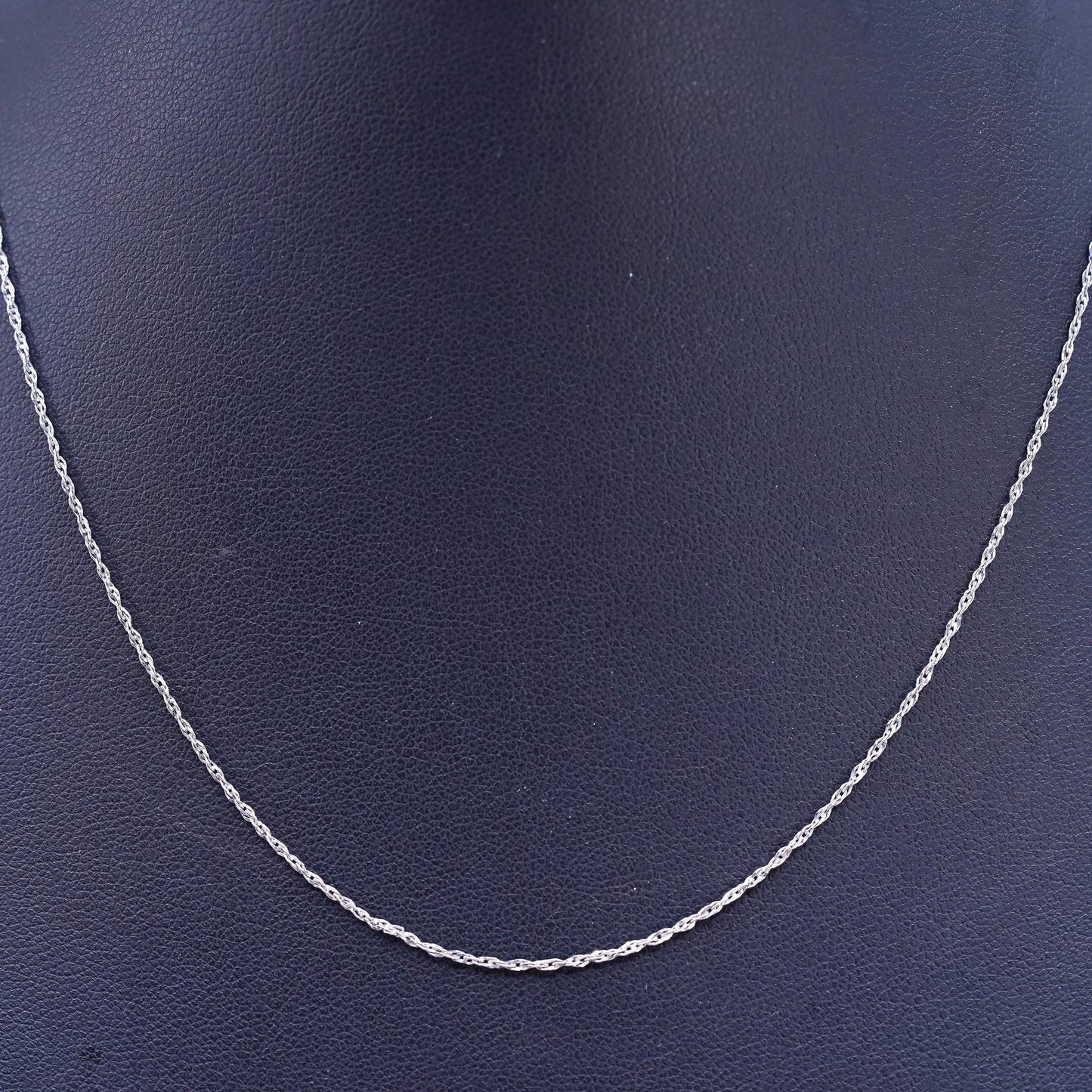 16", 1mm, Vintage Sterling silver necklace, twisted 925 chain