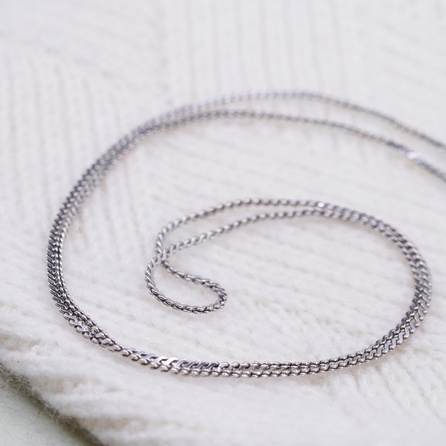 24” 2mm, Vintage sterling silver Italy 925 s link chain, sterling silver necklace