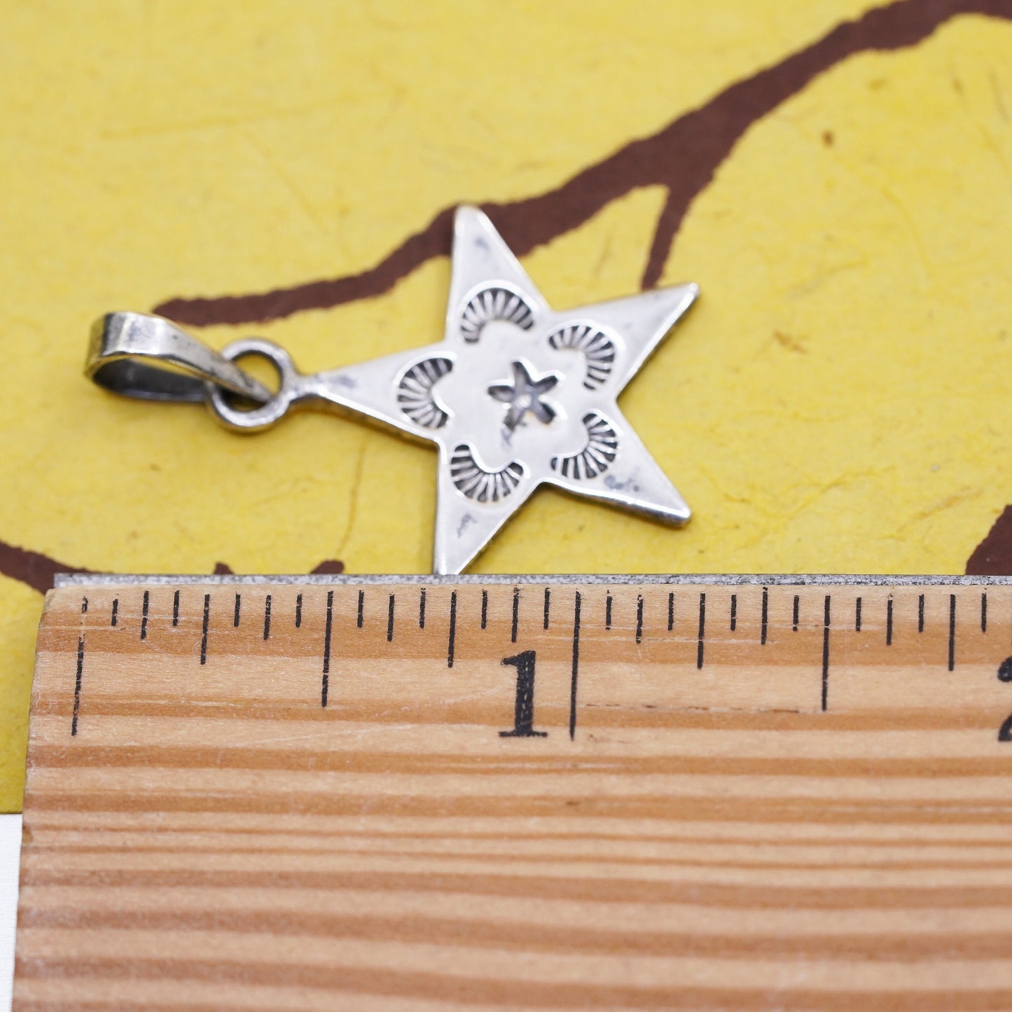VTG southwestern sterling silver handmade pendant, 925 star, starfish, unique