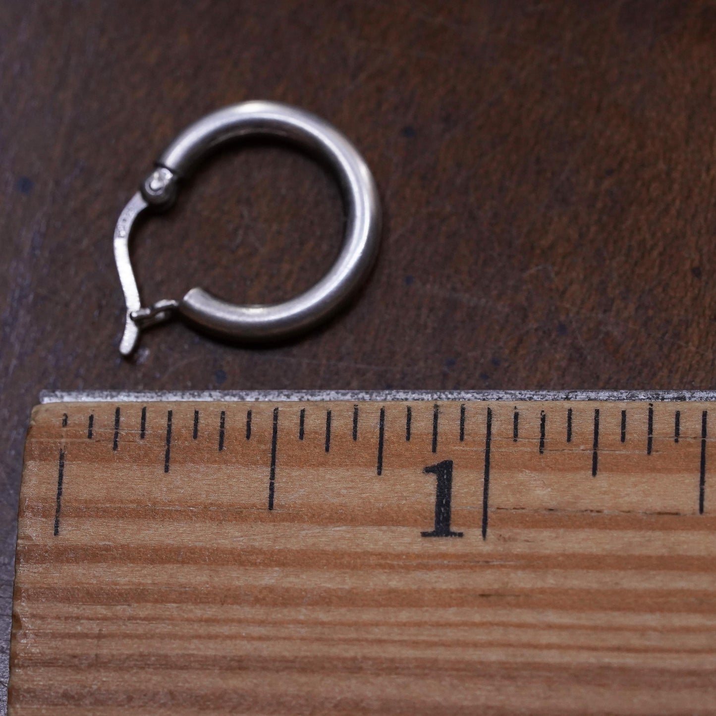 0.5", Vintage sterling silver loop single earring, minimalist primitive hoop