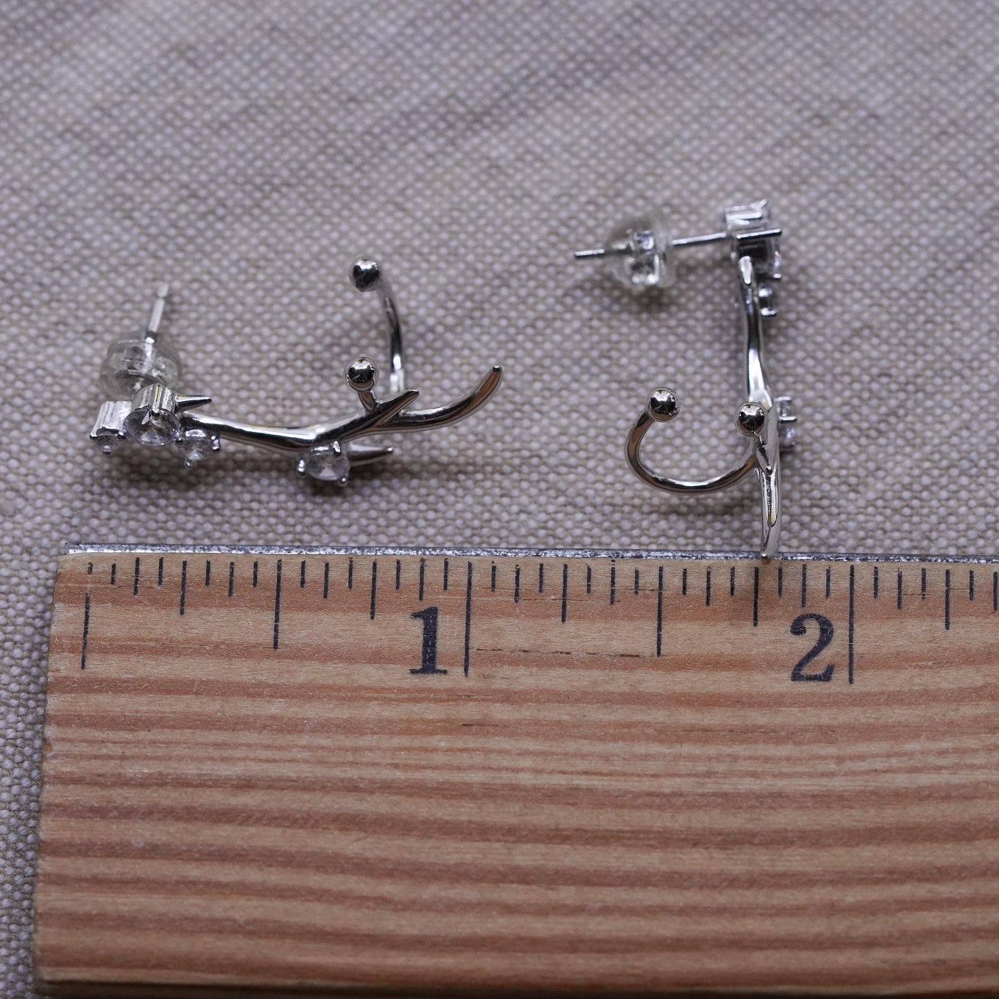 Vintage Sterling 925 silver clear Cz studs, Swarovski earrings