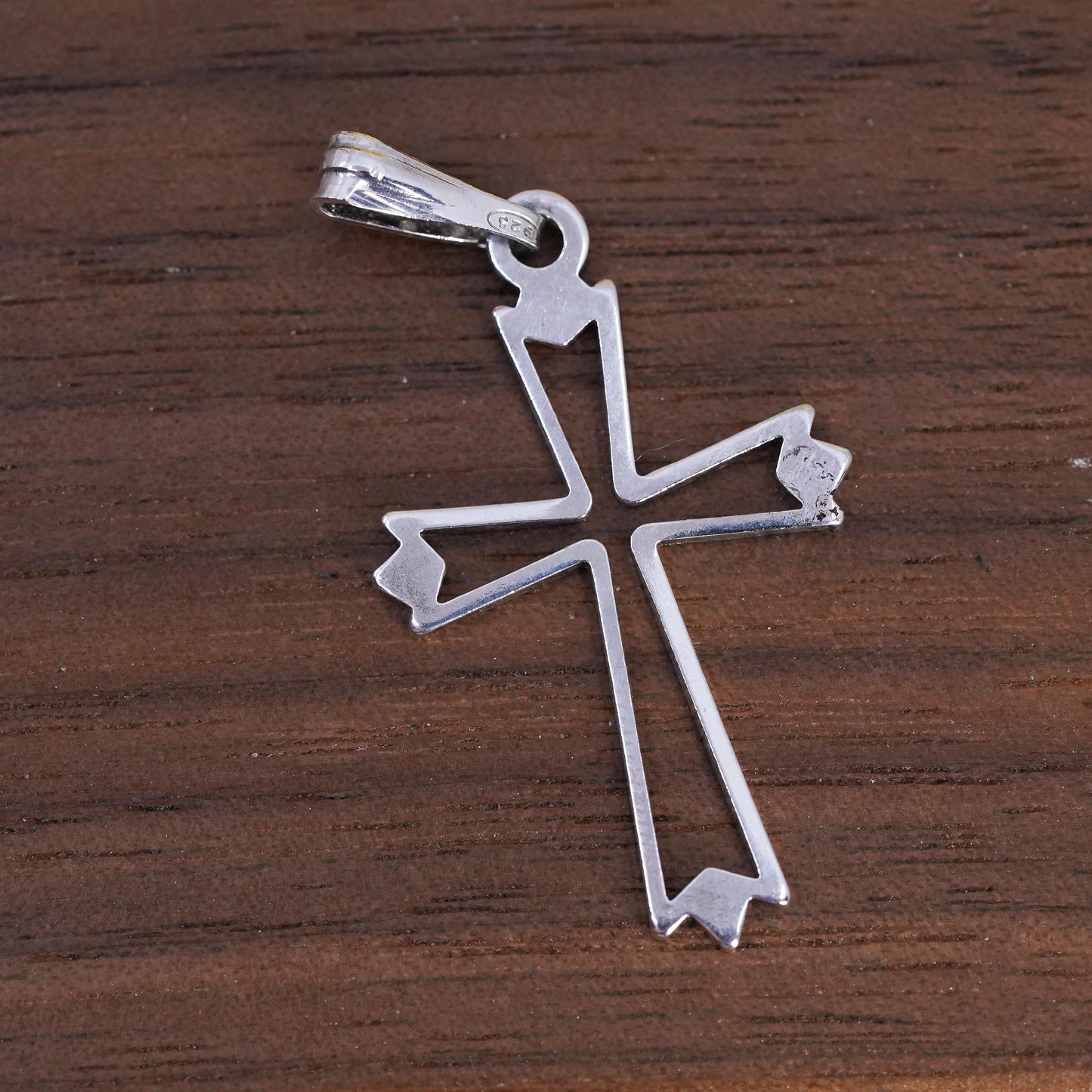 Vintage Sterling silver handmade cross pendant, 925 charm