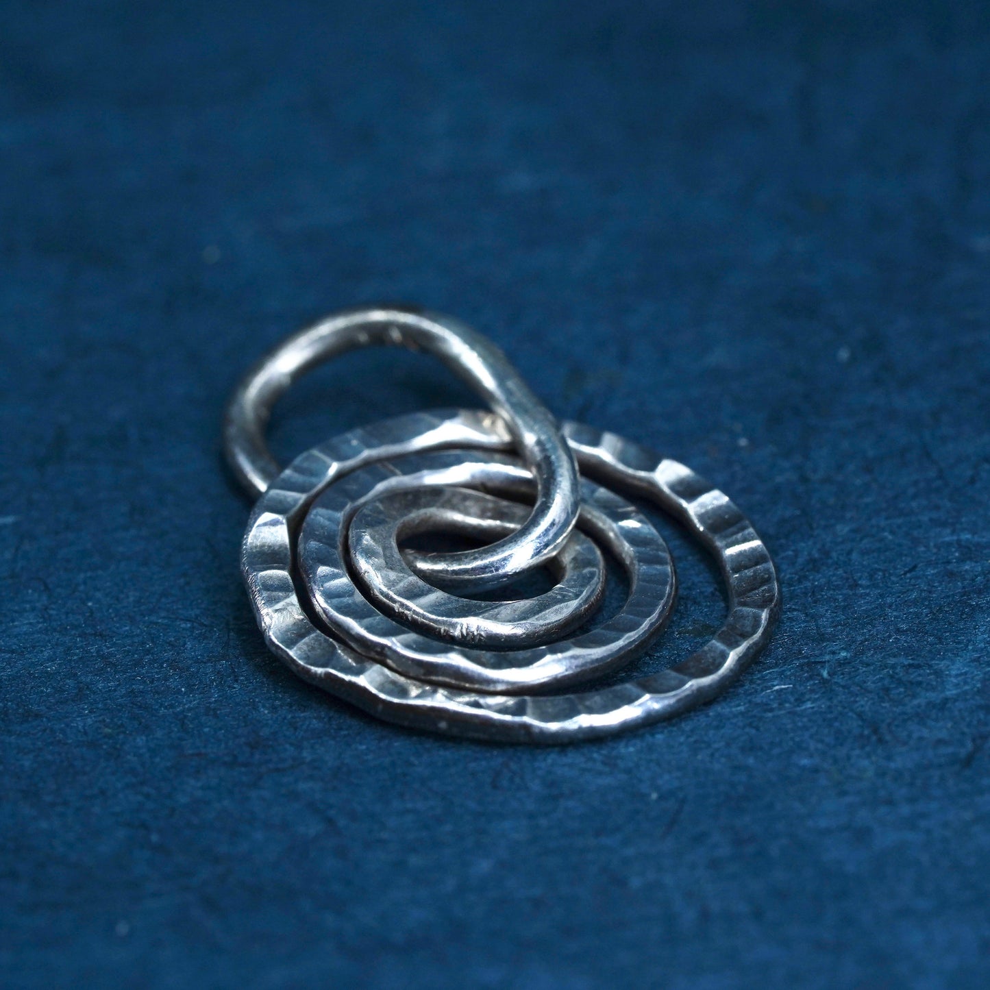 vintage Sterling silver handmade pendant, 925 multi circle pendant