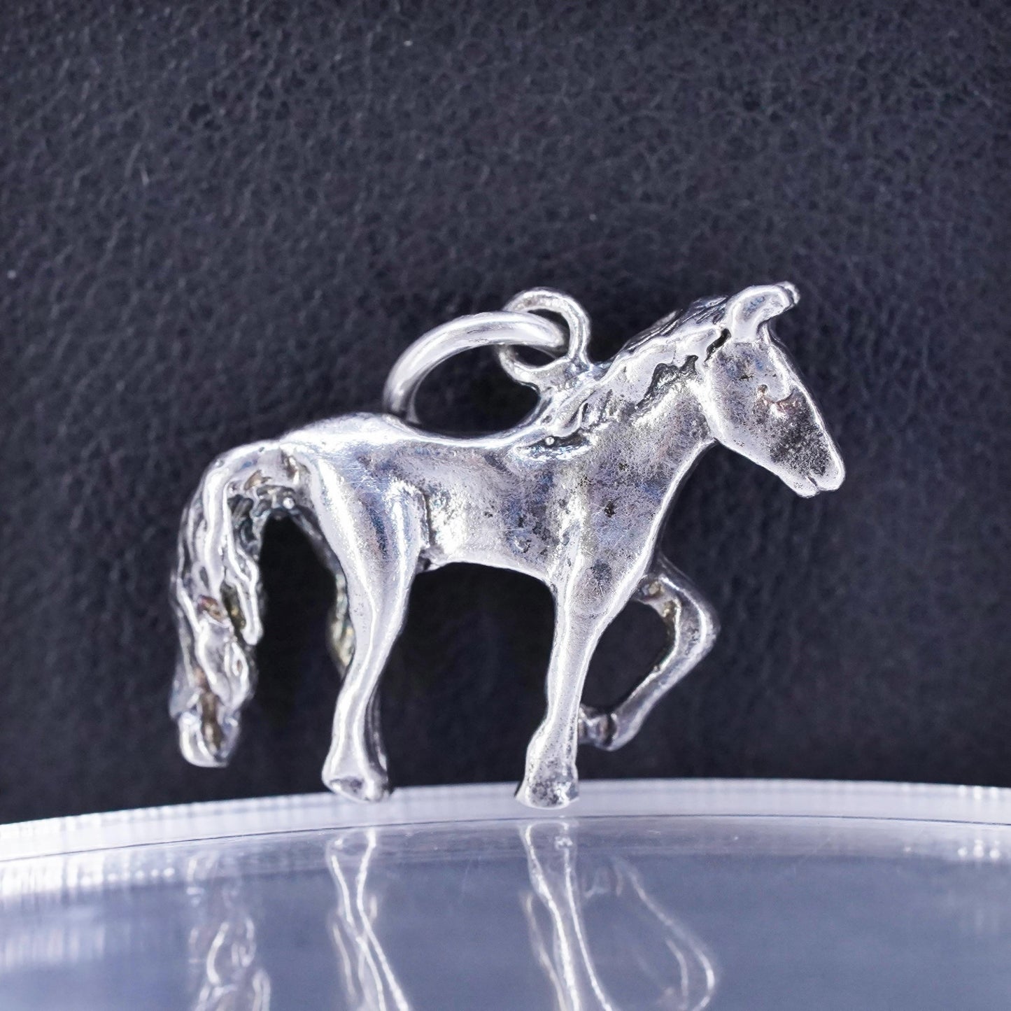 Vintage Sterling silver handmade 925 horse charm pendant, Stamped Ster