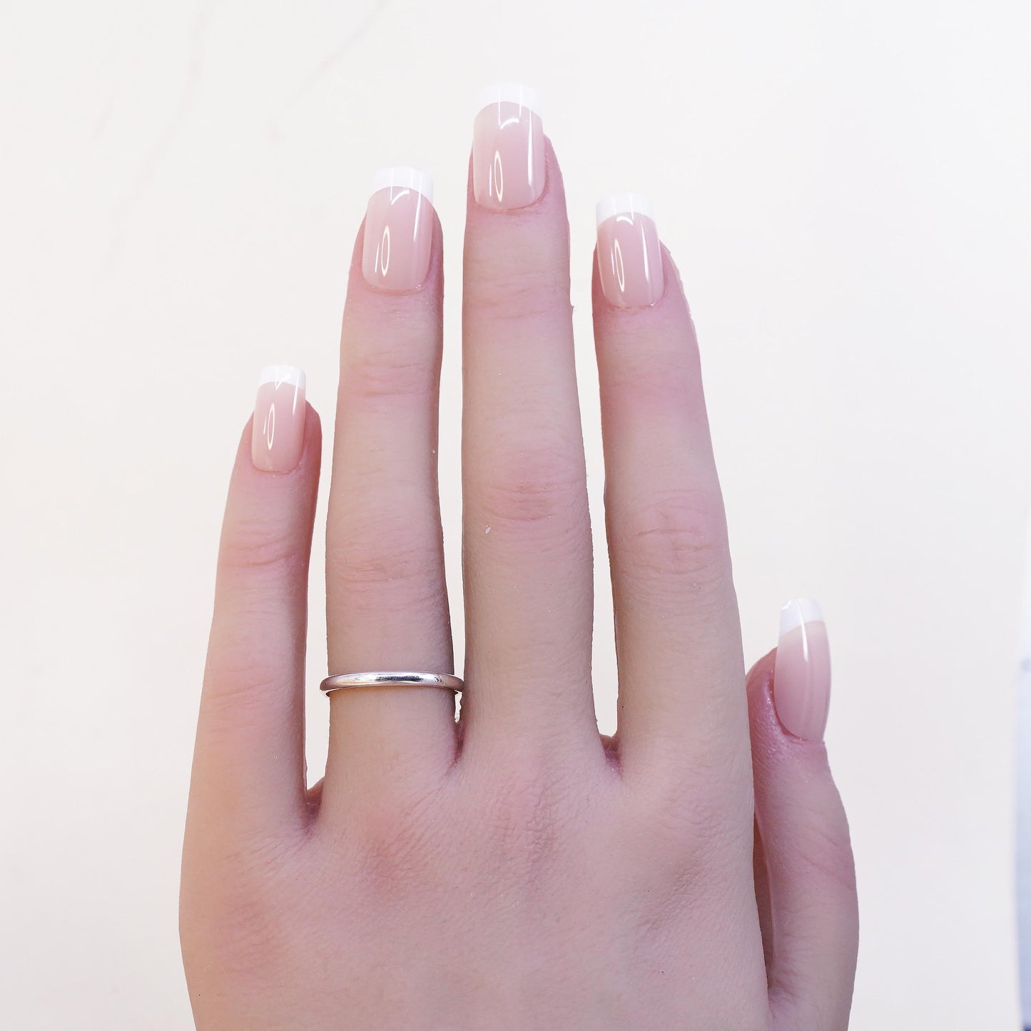 Size 7.5, vintage sterling silver handmade ring, 925 thin stackable band, silver tested