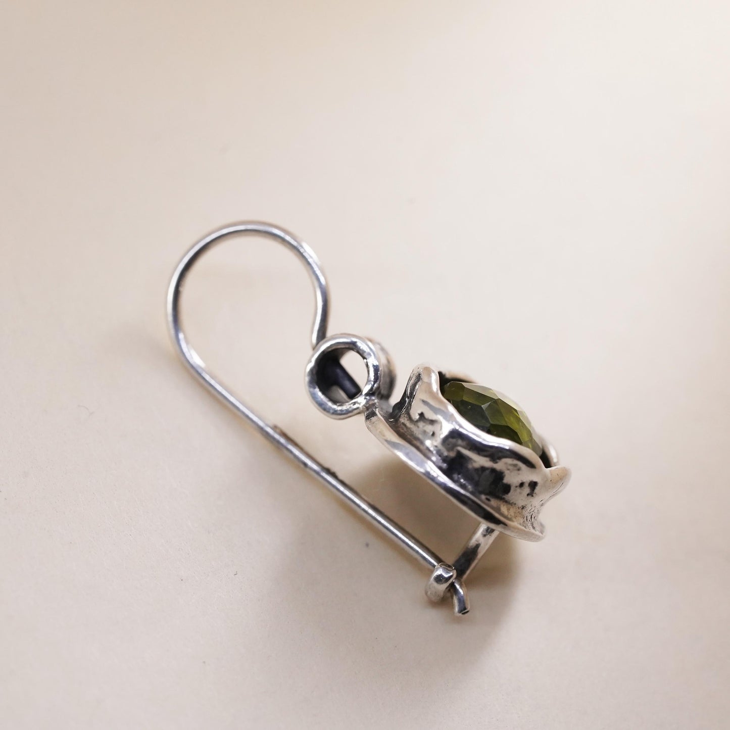 Silpada Sterling 925 Silver W1455 single earring Daintree Natural Green Quartz