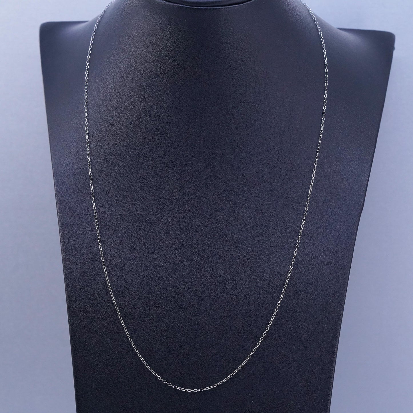 22” 1mm, vintage Italian Sterling 925 silver circle chain necklace