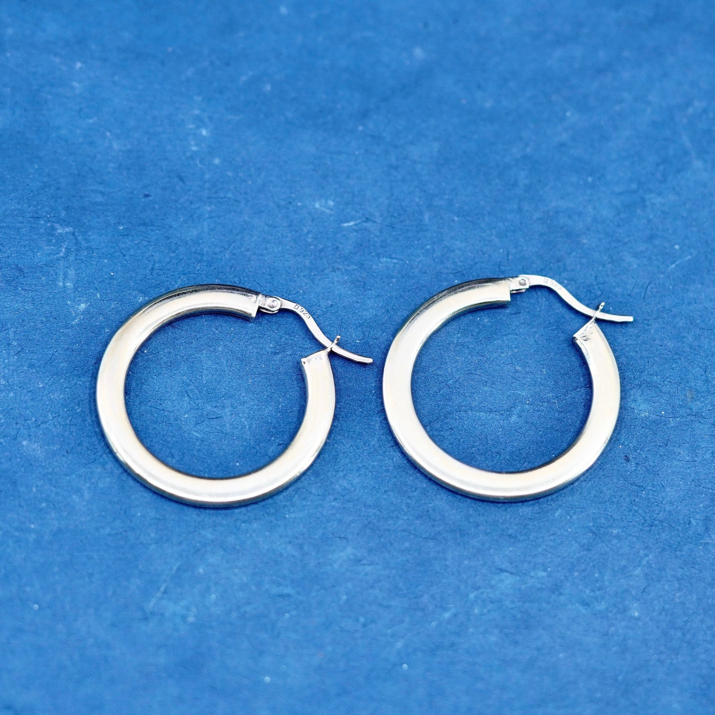 1.25”, vermeil gold filled Sterling 925 silver flatten hoop earrings, huggie