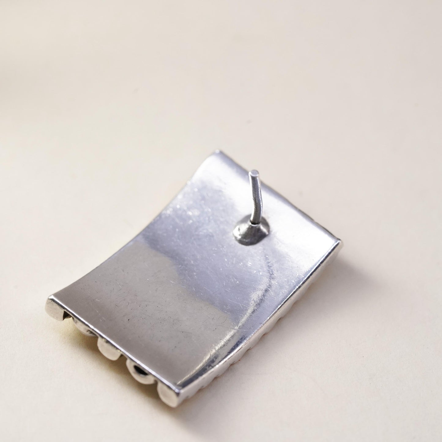 Vintage handmade single earring. Sterling 925 silver beads stud