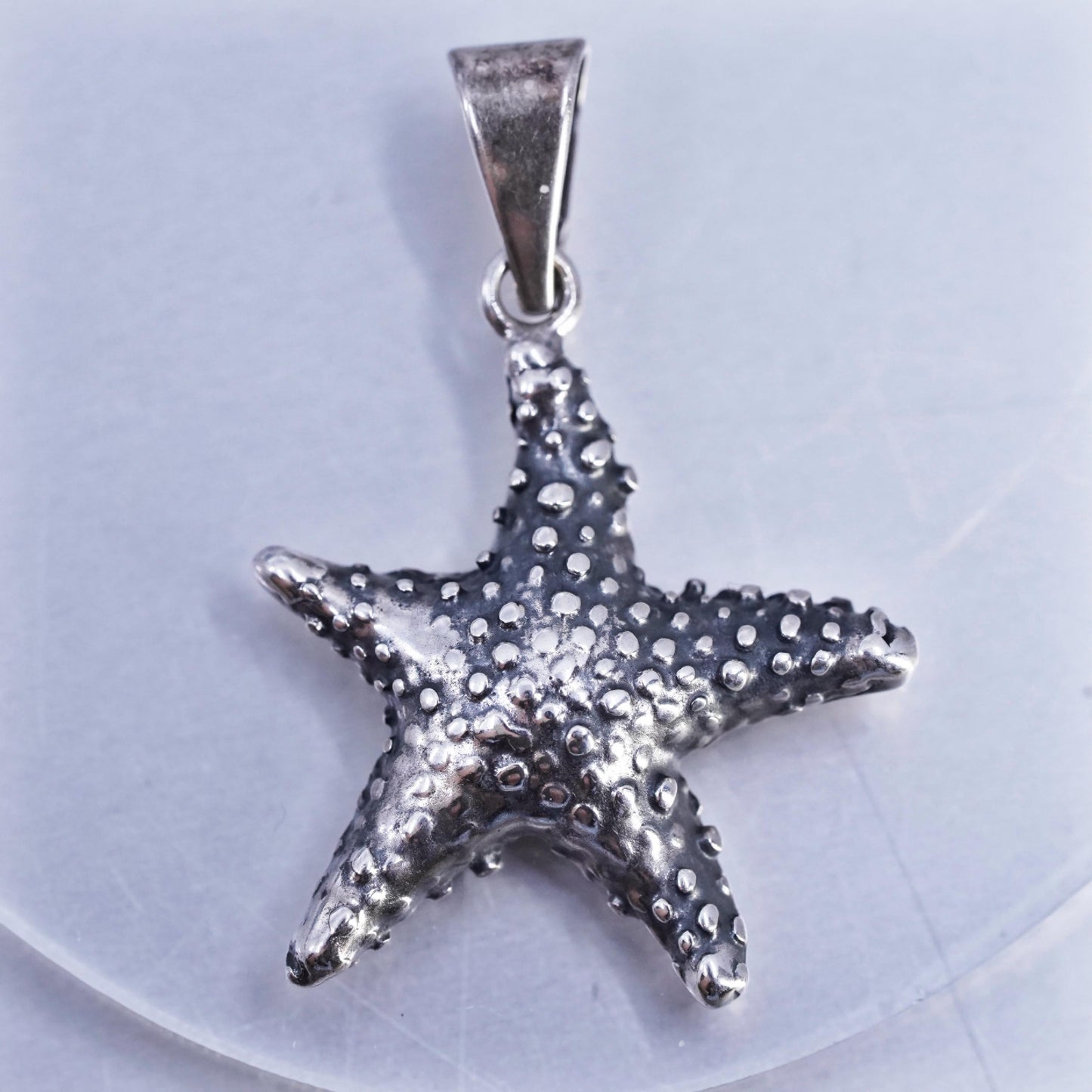Vintage Sterling silver handmade handmade oxidized 925 starfish star