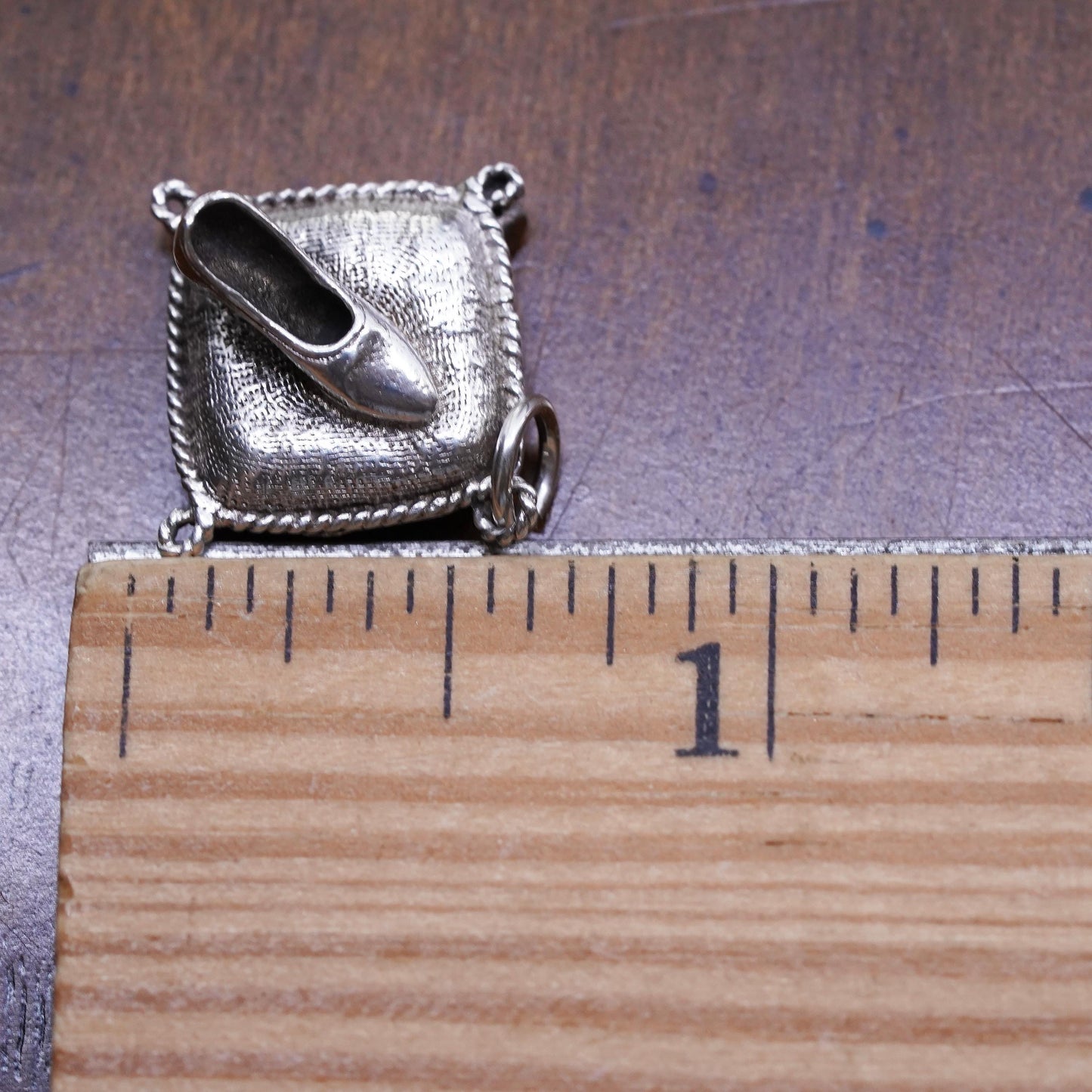 Vintage sterling silver handmade pendant, 925 Cinderella crystal heal charm