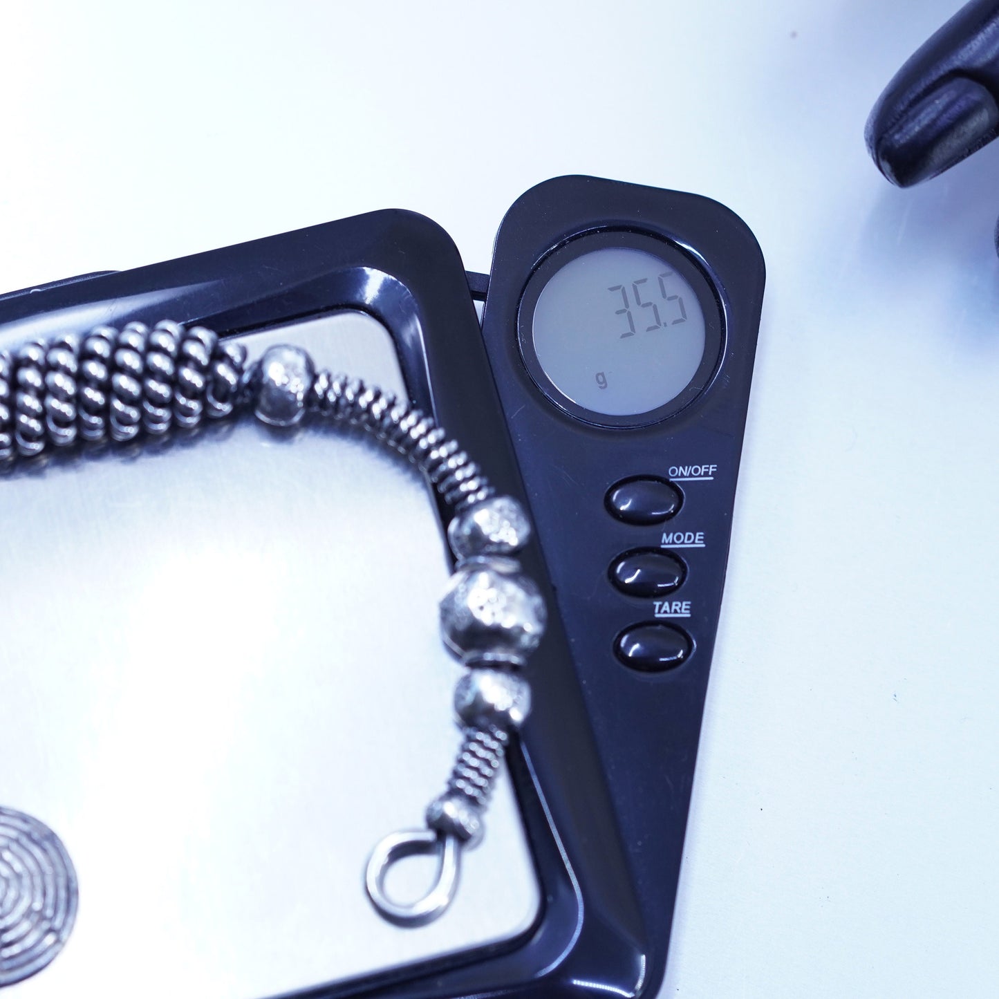 7.5”, Sterling 925 silver handmade bracelet, twisted cable cuff sprial charm