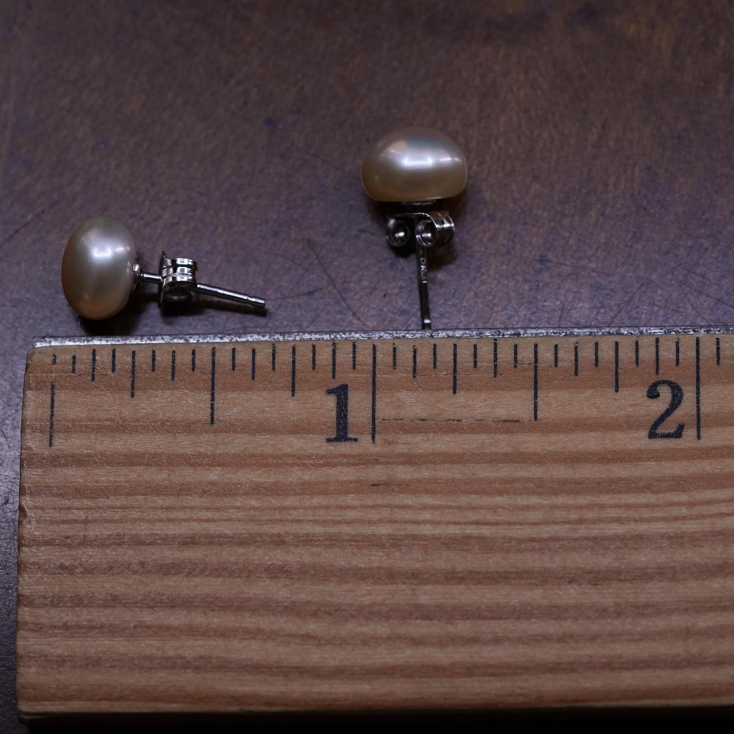 7mm, Sterling 925 silver with freshwater pearl studs earrings
