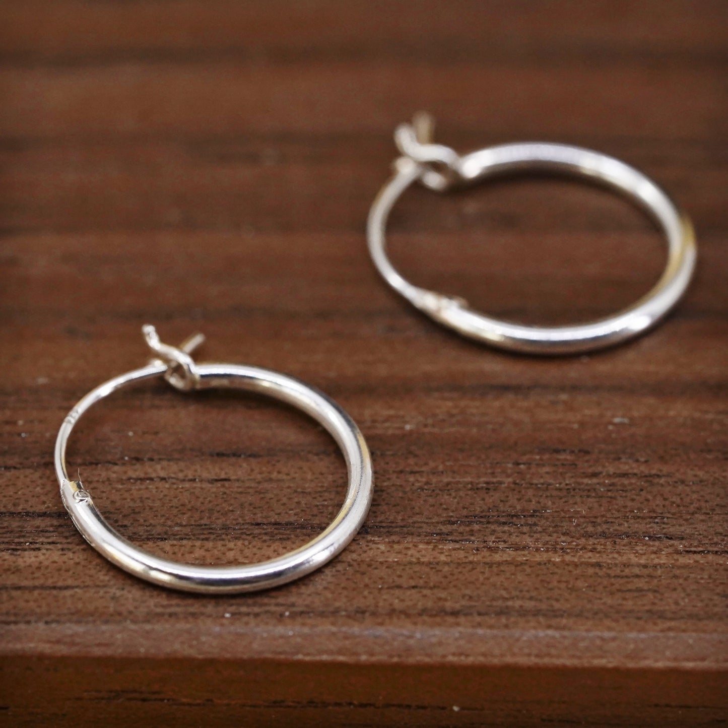 0.5”, Vintage Sterling 925 silver handmade earrings, 925 hoops
