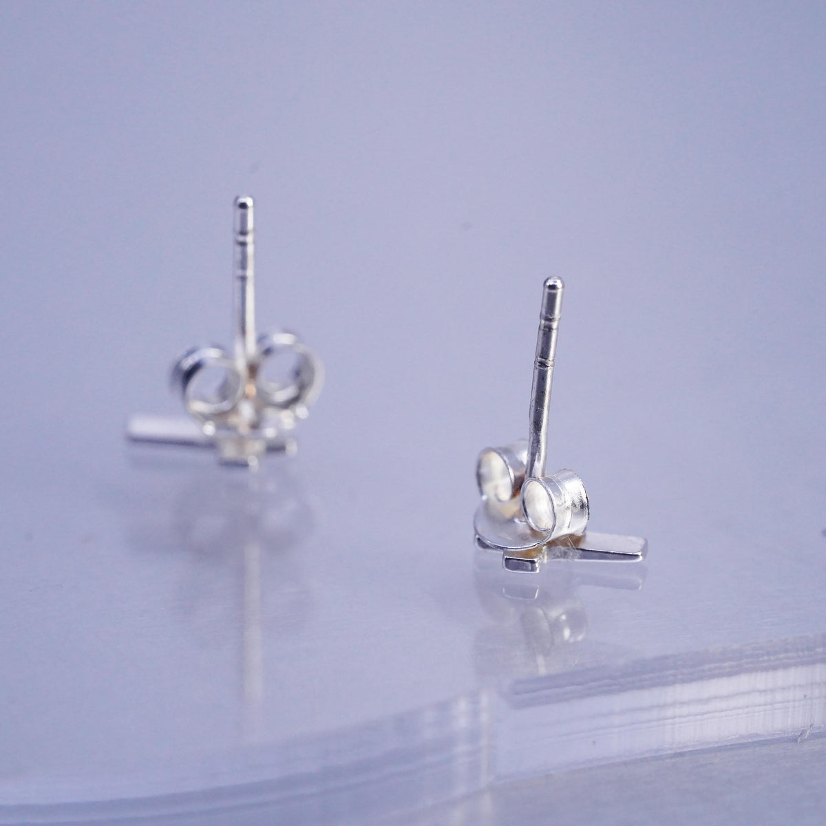 Vintage Sterling 925 silver handmade earrings, cross studs