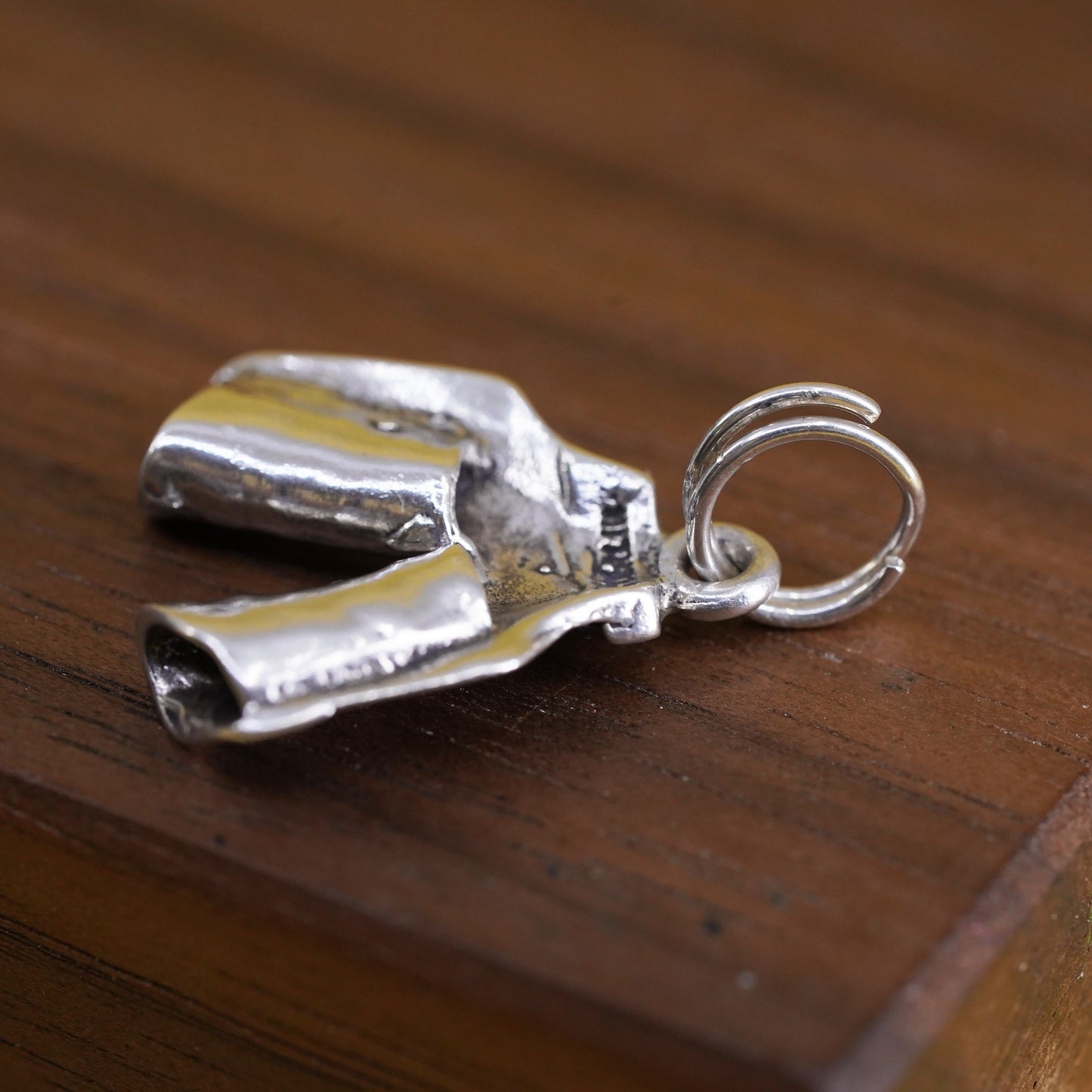 Vintage Sterling silver handmade charm, 925 cowboy chinks chaps pendant