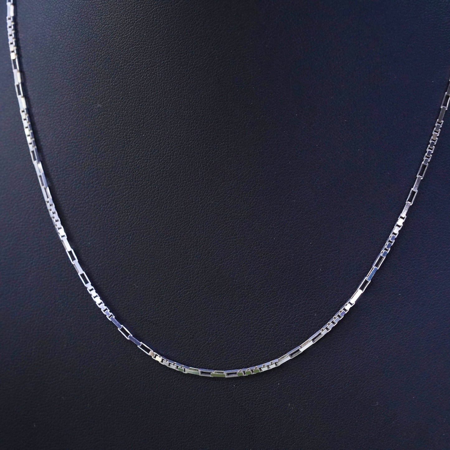18", 1.6mm, vintage sterling silver box chain, 925 necklace