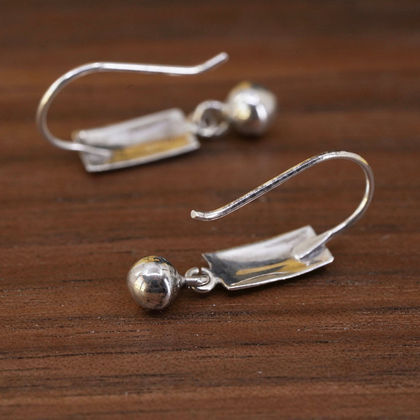 Vintage Sterling silver handmade earrings, 925 beads drops