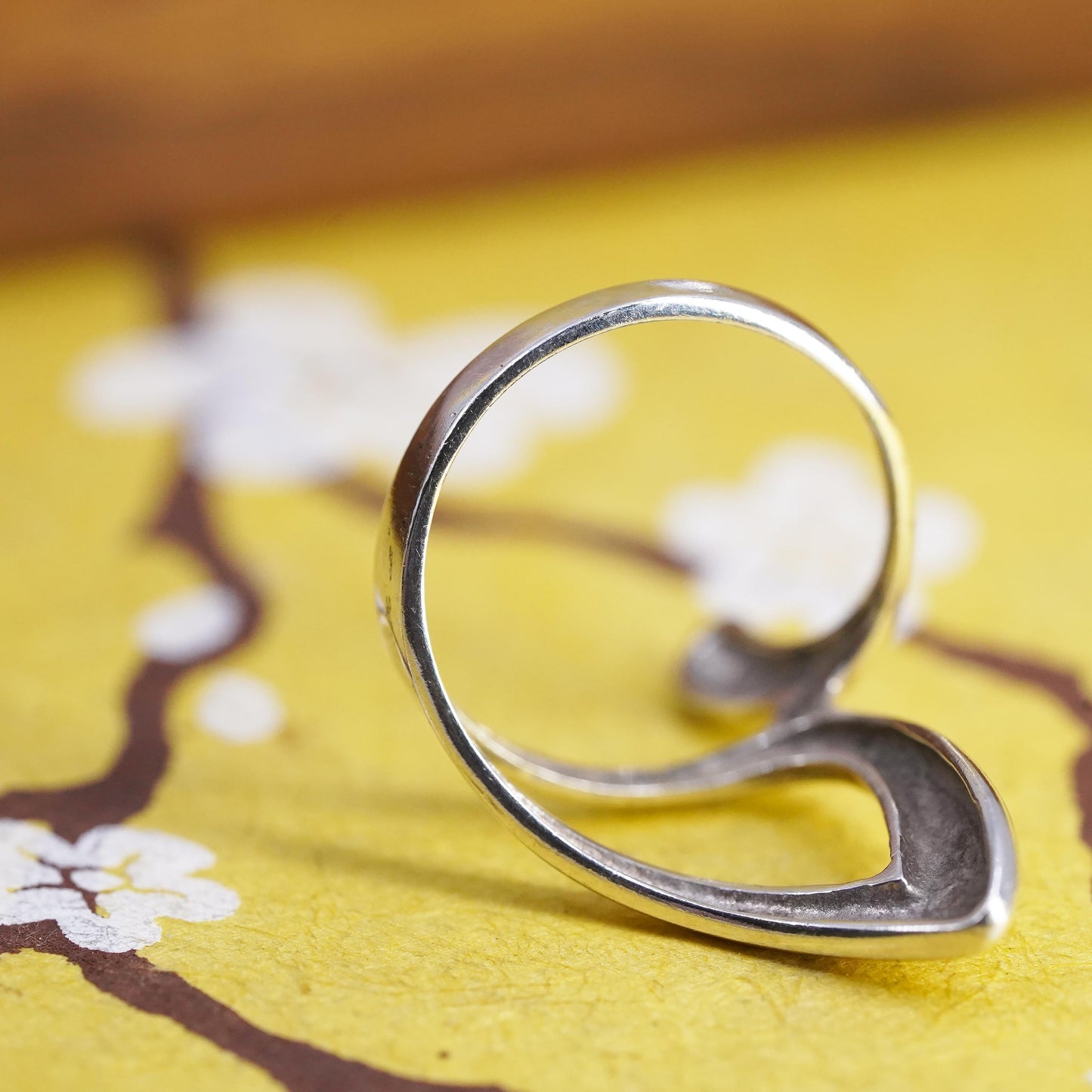 Size 7.25, vintage Sterling silver handmade ring, Modern 925 wavy band