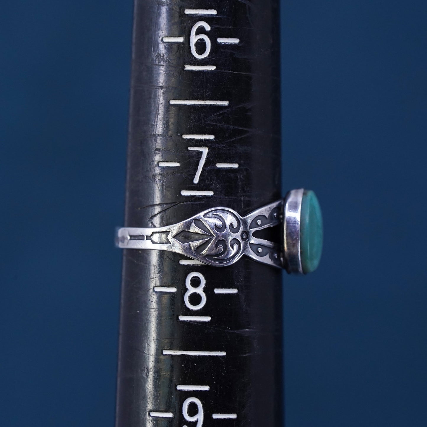 Size 7.5, Sterling 925 silver ring, Native American, southwestern w/ turquoise