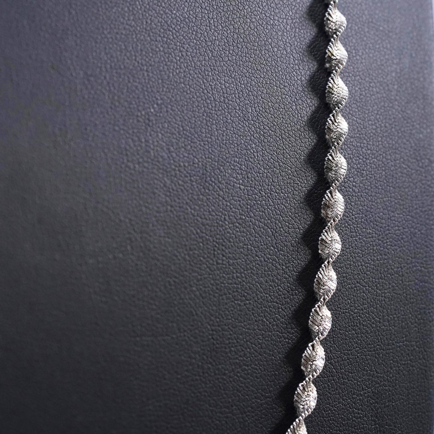 24", vintage Sterling silver handmade chain, 925 twisted herringbone necklace