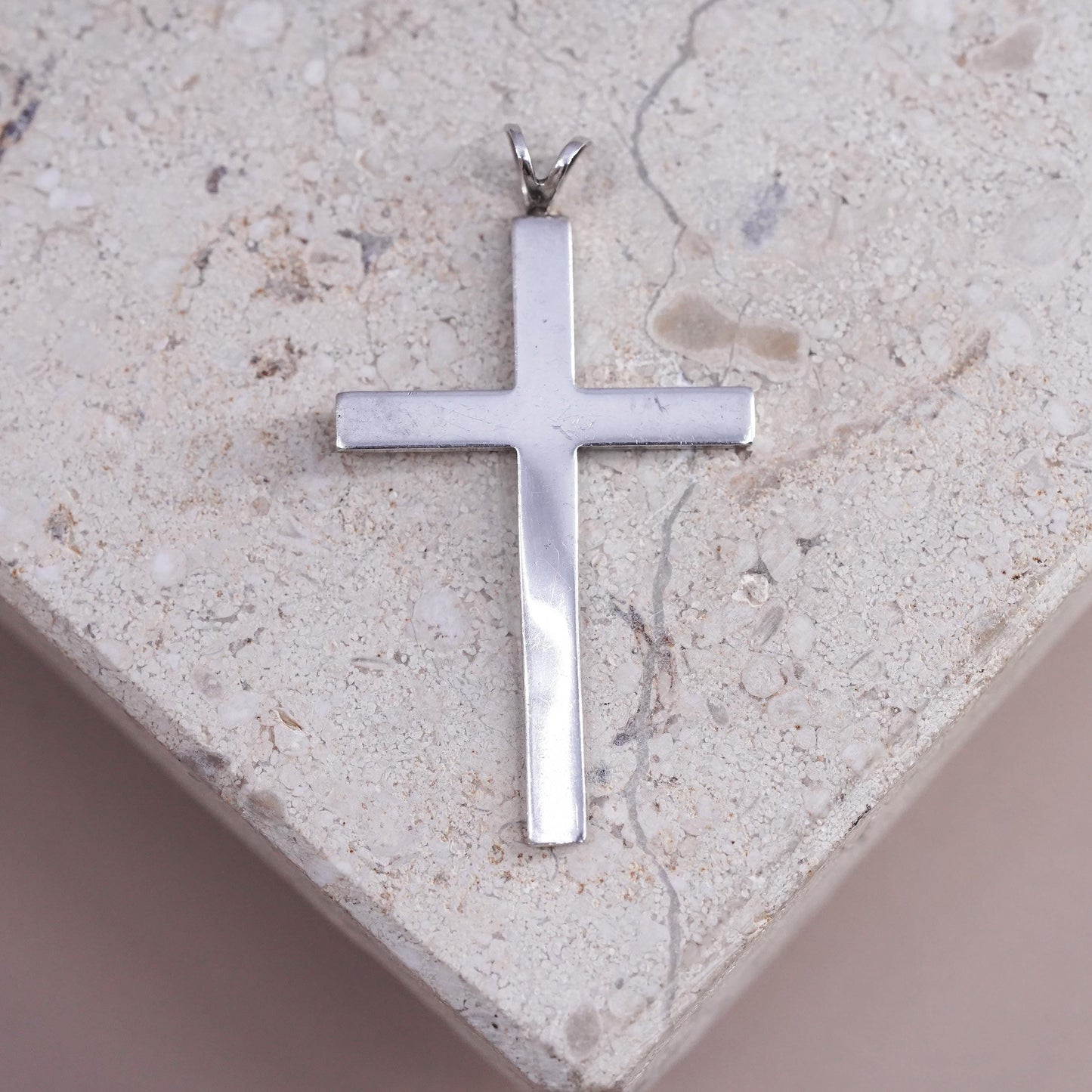 Vintage Sterling silver Handmade charm, 925 cross pendant