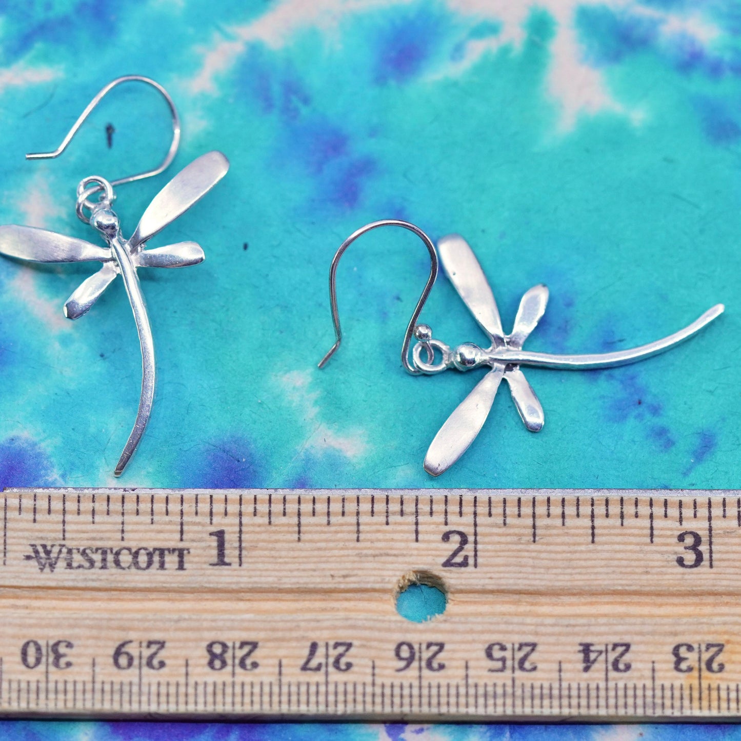 Vintage Mexico sterling silver handmade earrings, southwestern 925 dragonfly