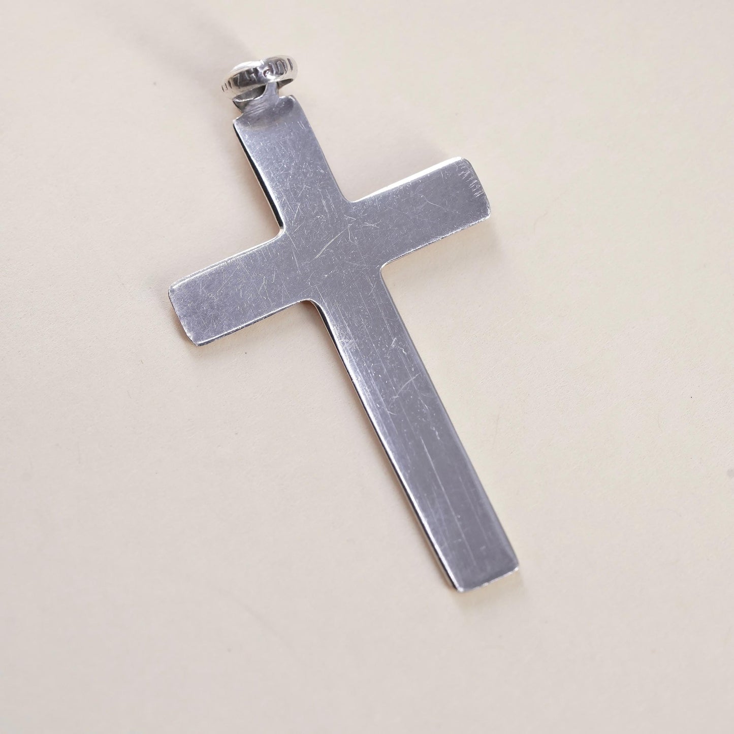 Vintage southwestern sterling 925 silver handmade textured Cross Pendant