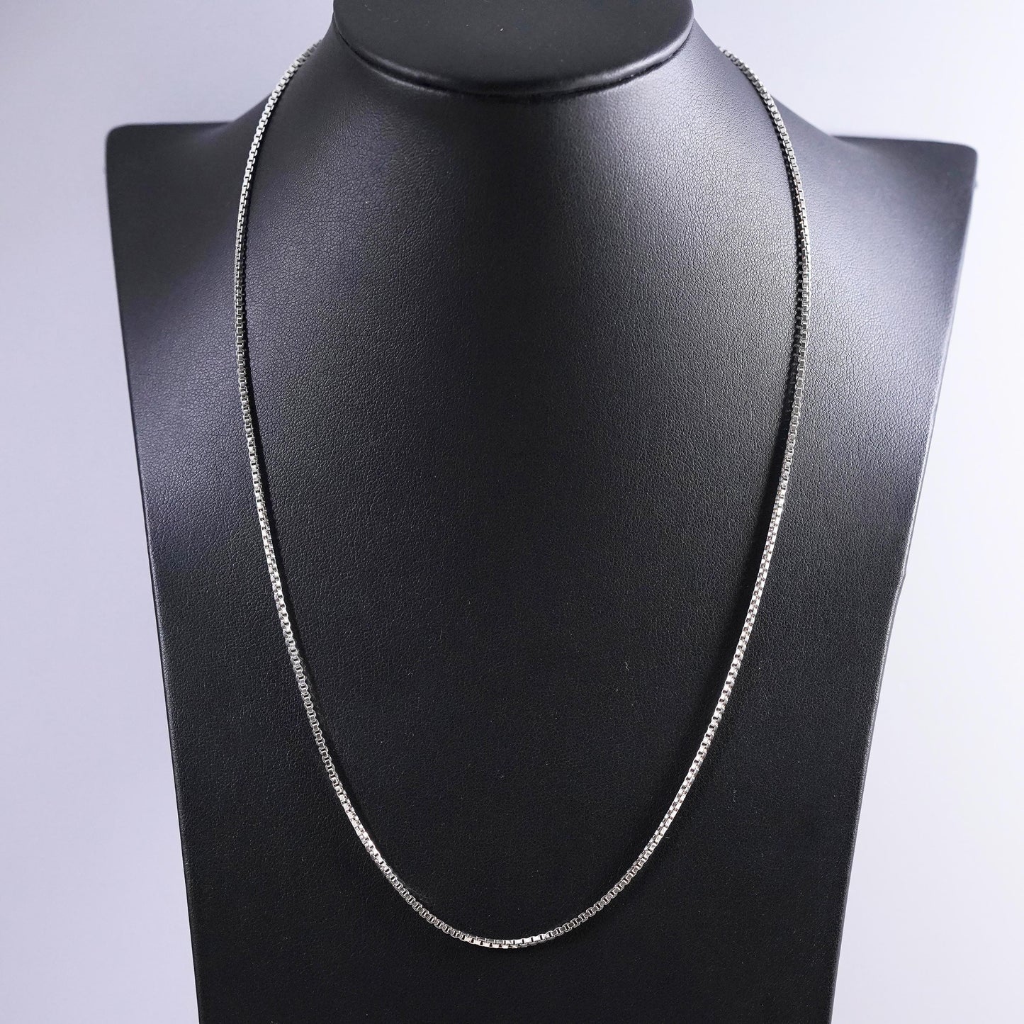20" 2mm, vintage Sterling silver necklace, 925 box chain