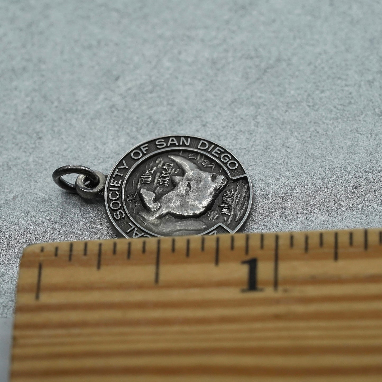 vintage Sterling 925 silver circle charm “zoological society of San Diego”