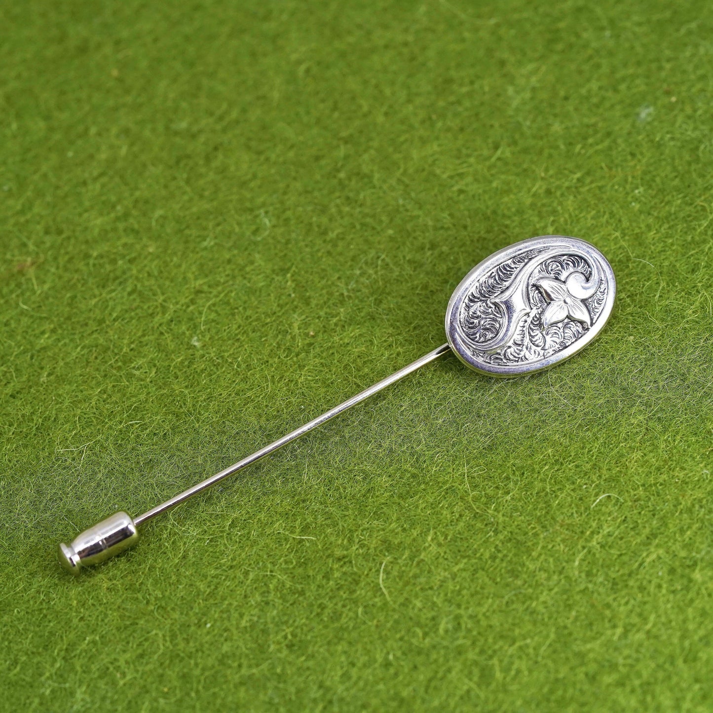 Vintage sterling 925 silver handmade flower pin