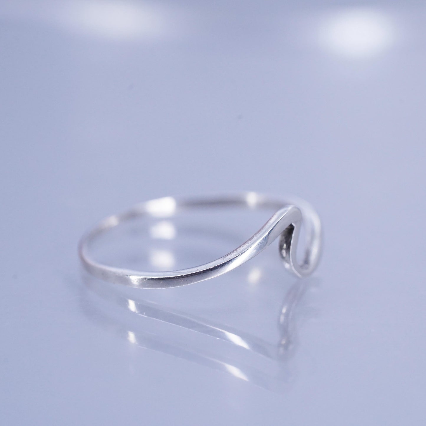 Size 9.75, vintage modern Sterling 925 silver handmade ring, wavy band