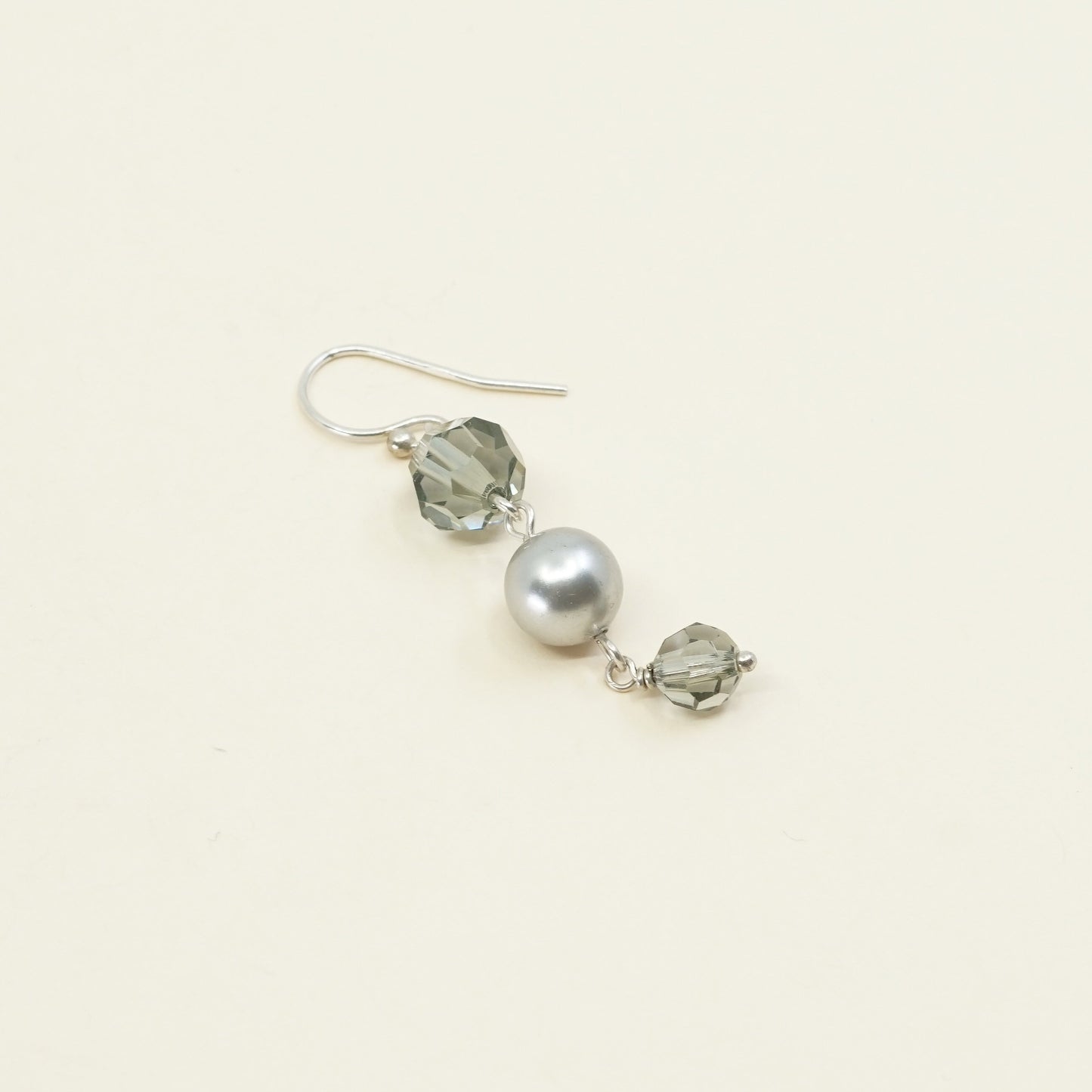 VTG Sterling silver handmade earrings, 925 hooks w/ pearl drops