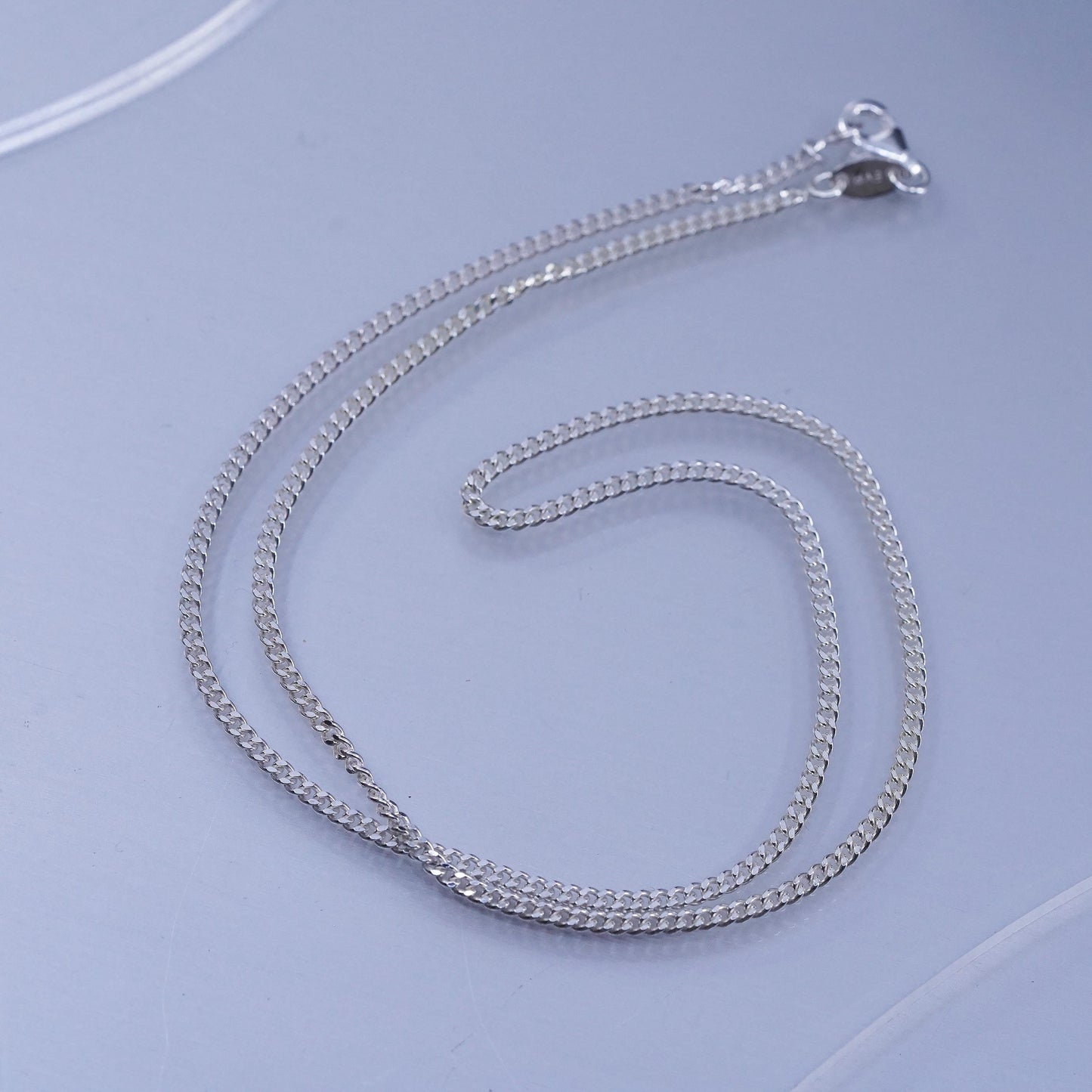 18” 2mm, vintage EVP Sterling 925 silver curb chain necklace