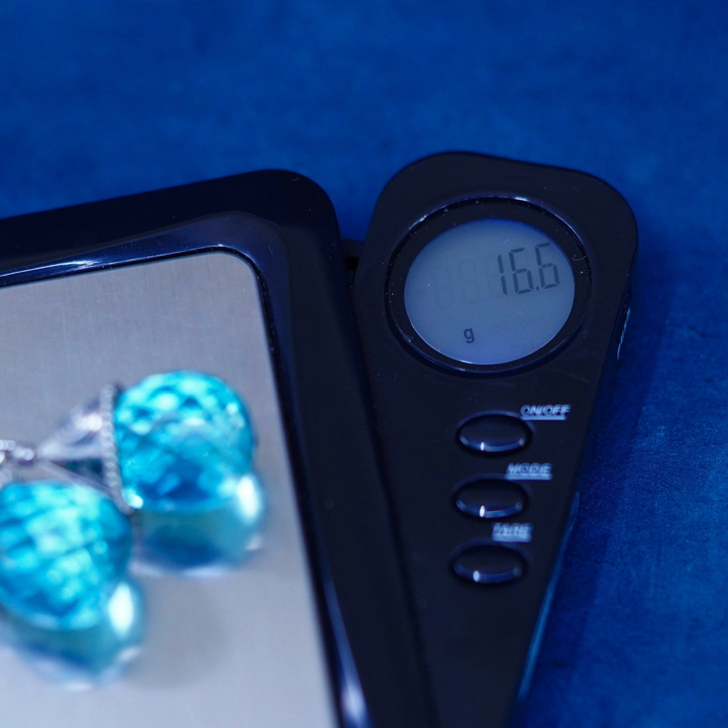 Sajen Sterling Silver 925 blue crystal teardrop earrings | handmade Jewelry