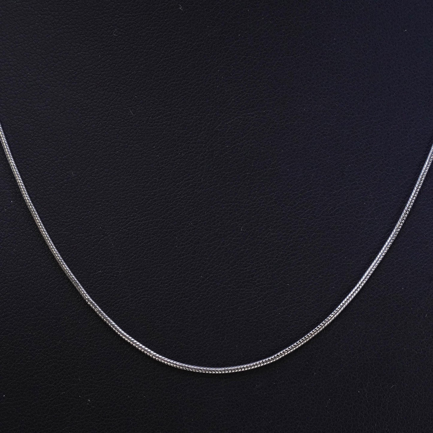 18" 1mm, Vintage Italian sterling silver snake link chain, 925 silver necklace