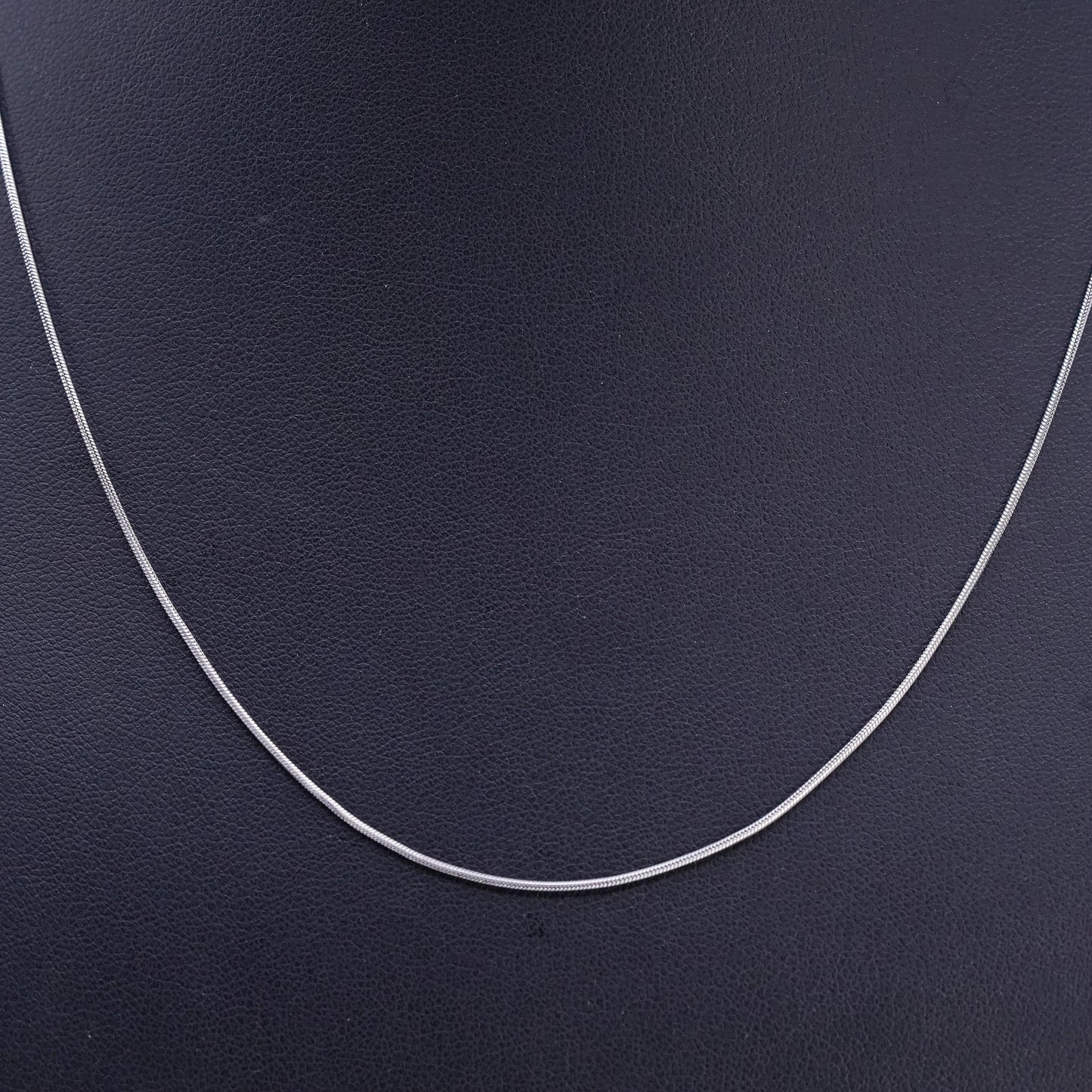 16+3" 1mm, vintage Sterling 925 silver snake chain necklace