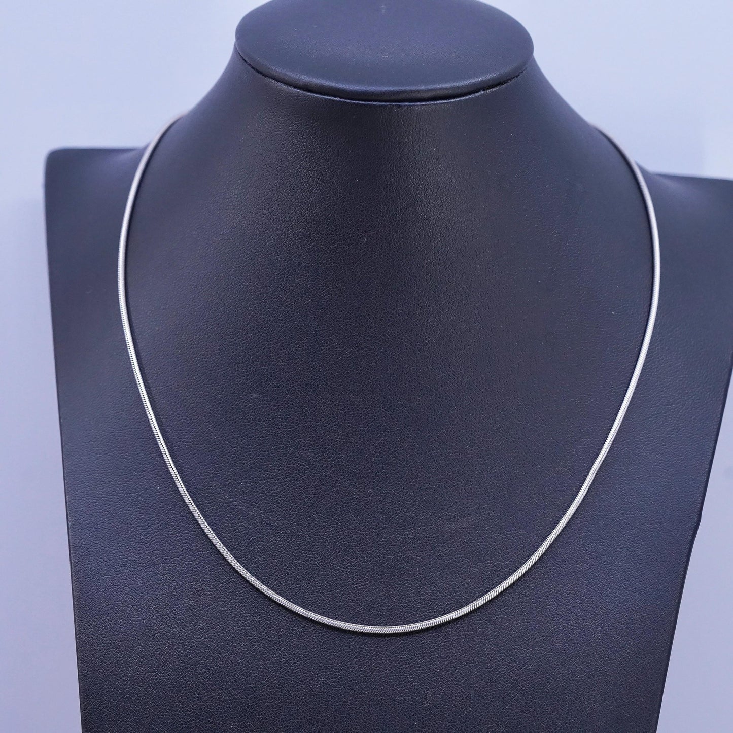 18" 1.6mm, vintage Mexican Sterling silver handmade necklace, 925 snake chain