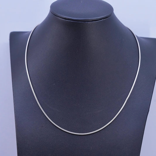 18" 1.6mm, vintage Mexican Sterling silver handmade necklace, 925 snake chain